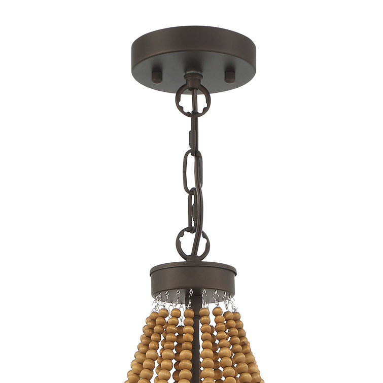 Bohemian Bronze Beaded 5-Light Empire Chandelier