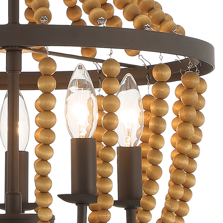 Bohemian Bronze Beaded 5-Light Empire Chandelier