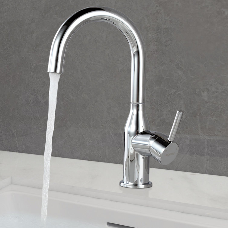 Chrome Single-Handle High Arc Bathroom Faucet