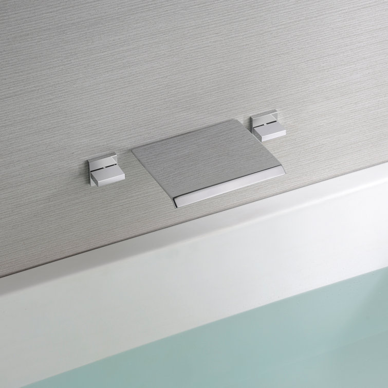 Elegant Chrome Dual-Knob Waterfall Wall Mount Bathtub Faucet