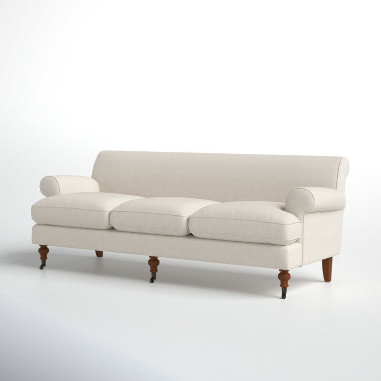 Alana Lawson 88'' Sky Neutral Velvet Upholstered Sofa