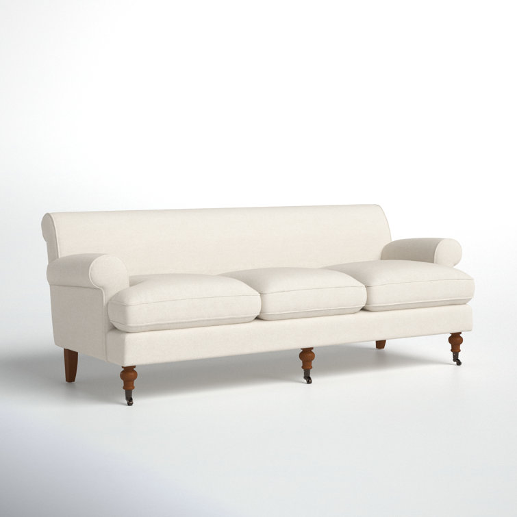 Alana Lawson 88'' Sky Neutral Velvet Upholstered Sofa
