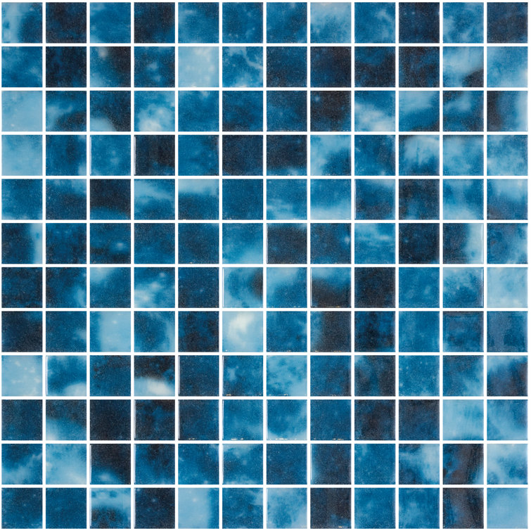 Mediterranean Blue Polished Glass Mosaic Tile for Kitchen and Bathroom