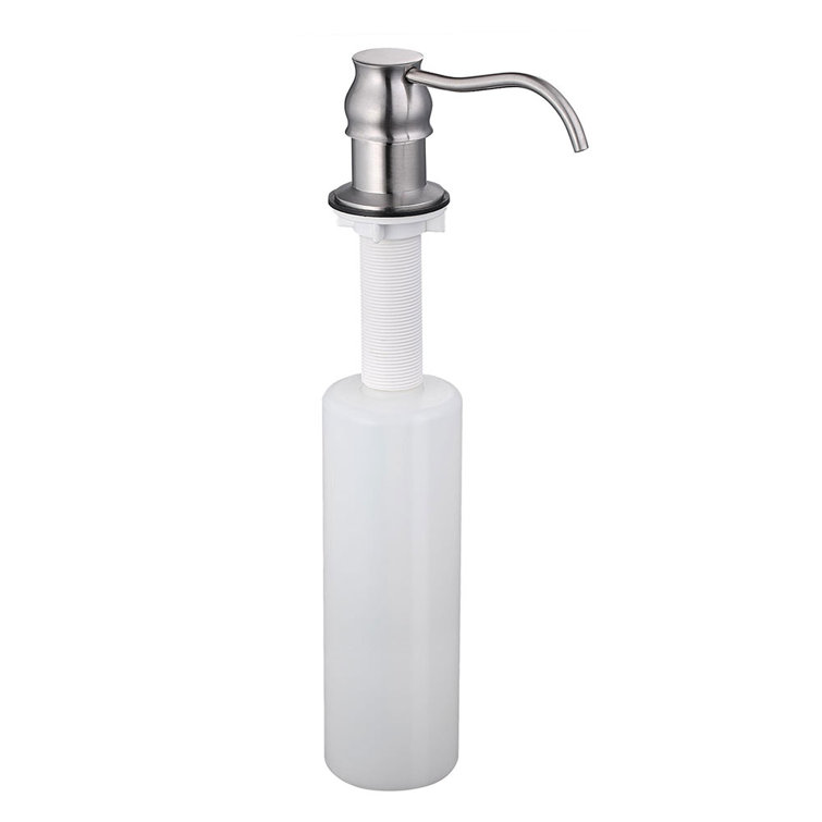 Brushed Nickel Built-In Soap Dispenser with Plastic Bottle