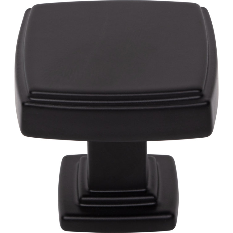 Matte Black 1.25" Square Cabinet Knob with Mounting Hardware