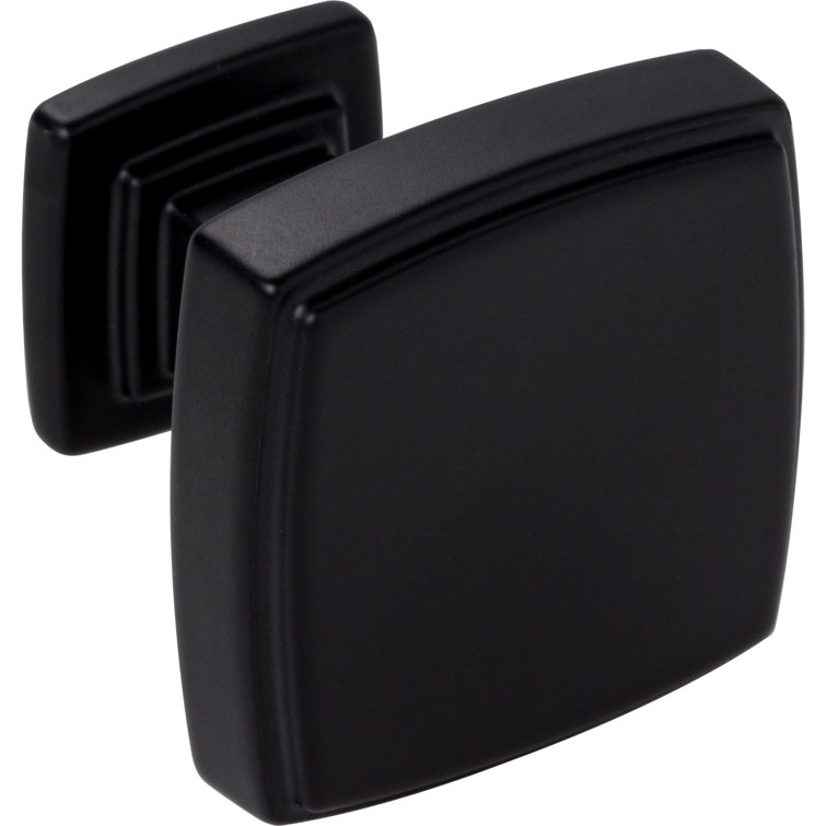 Matte Black 1.25" Square Cabinet Knob with Mounting Hardware