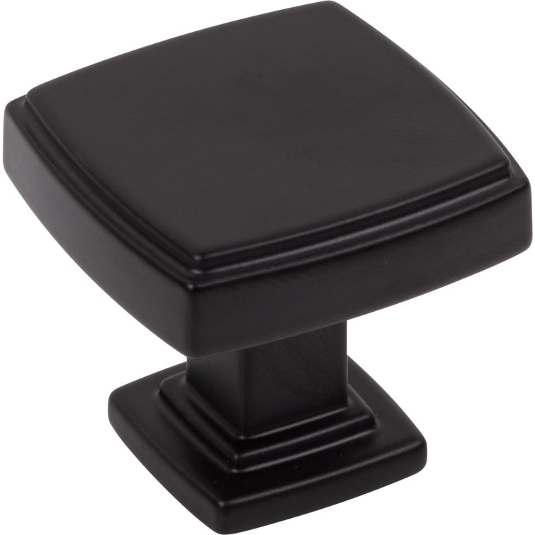 Matte Black 1.25" Square Cabinet Knob with Mounting Hardware