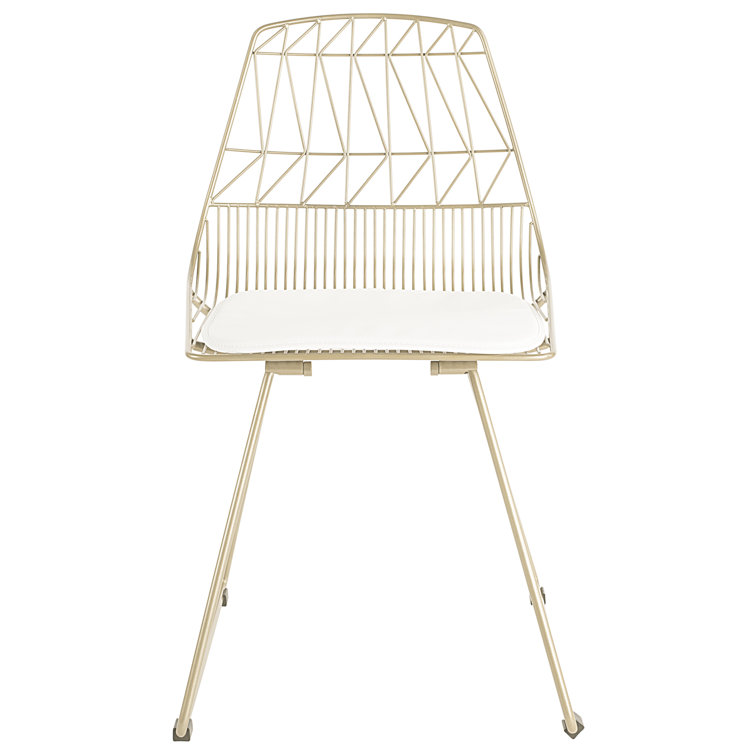 Gold Metal Faux Leather Upholstered Side Chair