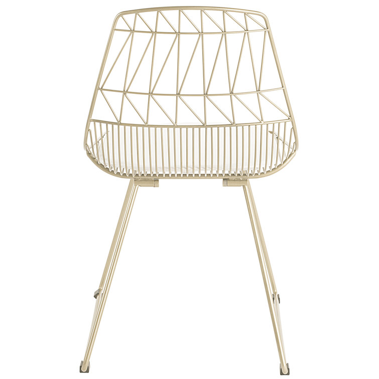 Gold Metal Faux Leather Upholstered Side Chair
