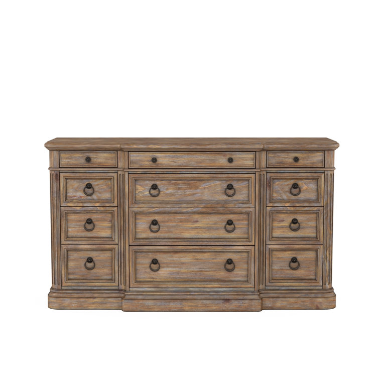 Transitional Architrave 70" Brown Dresser with Soft Close Drawers