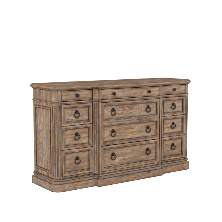 Transitional Architrave 70" Brown Dresser with Soft Close Drawers