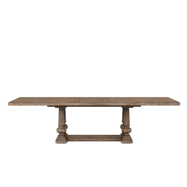 Rustic Reclaimed Wood Extendable Dining Table in Brown
