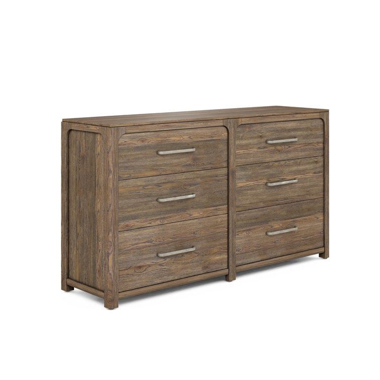 Double Smoked Knotty Oak Veneer Dresser with Soft Close Drawers