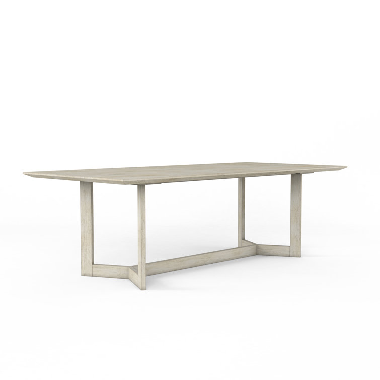 Contemporary White Oak Rectangular Dining Table, 96-inch