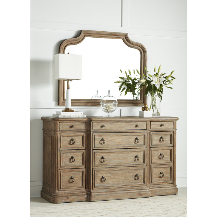 Architrave Transitional Brown Wood Dresser Mirror