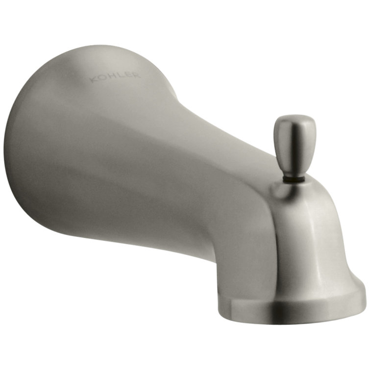 Vibrant Brushed Nickel Wall-Mount Diverter Bath Spout