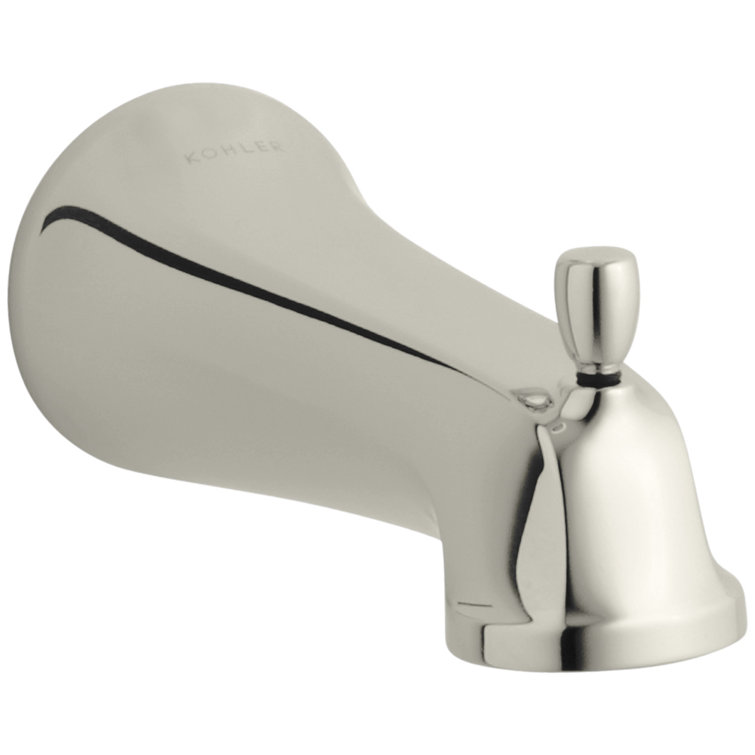 Vibrant Polished Nickel Wall-Mount Diverter Bath Spout