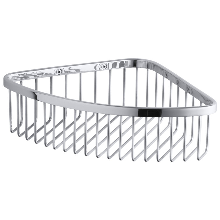 Polished Stainless Steel Corner Shower Basket