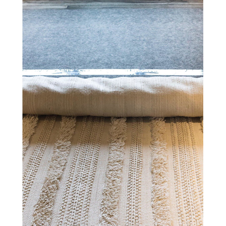 Zhara Handmade Ivory Stripe Indoor/Outdoor Washable Rug