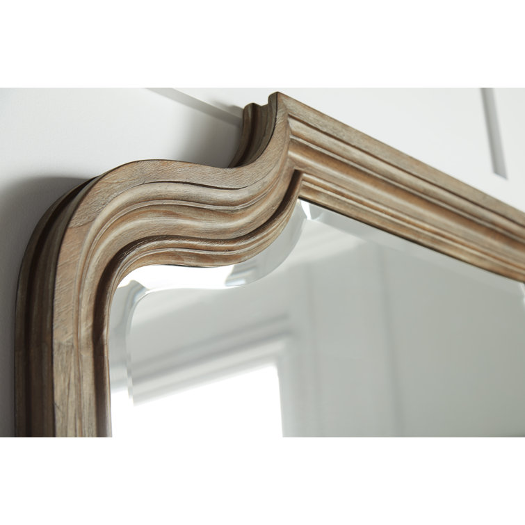 Architrave Transitional Brown Wood Dresser Mirror