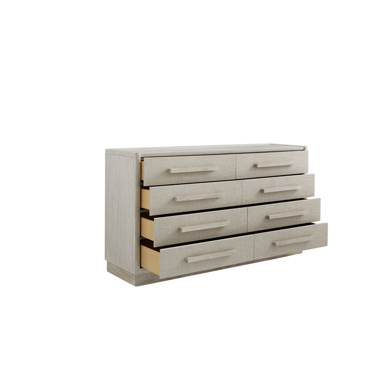 Mid-century Modern Double Dresser in White Oak Veneer with Soft Close Drawers