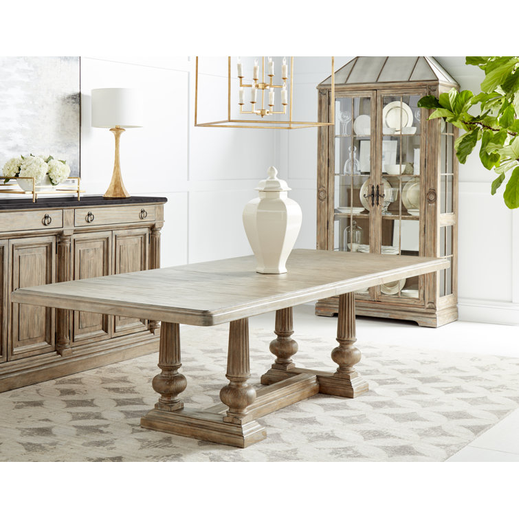 Rustic Reclaimed Wood Extendable Dining Table in Brown