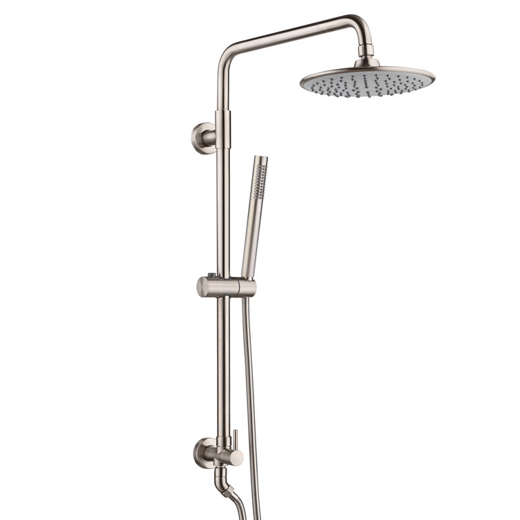 Brushed Nickel Adjustable Rain Shower System with Handheld