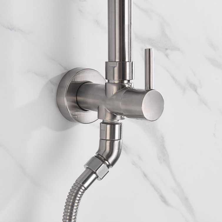 Brushed Nickel Adjustable Rain Shower System with Handheld