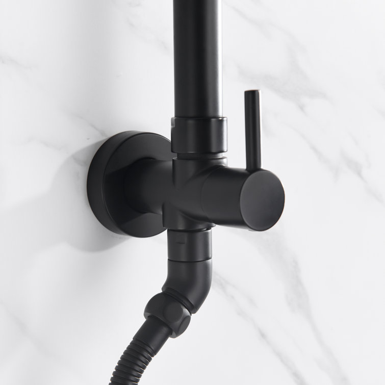 Matte Black Adjustable Multi-Head Rain Shower System