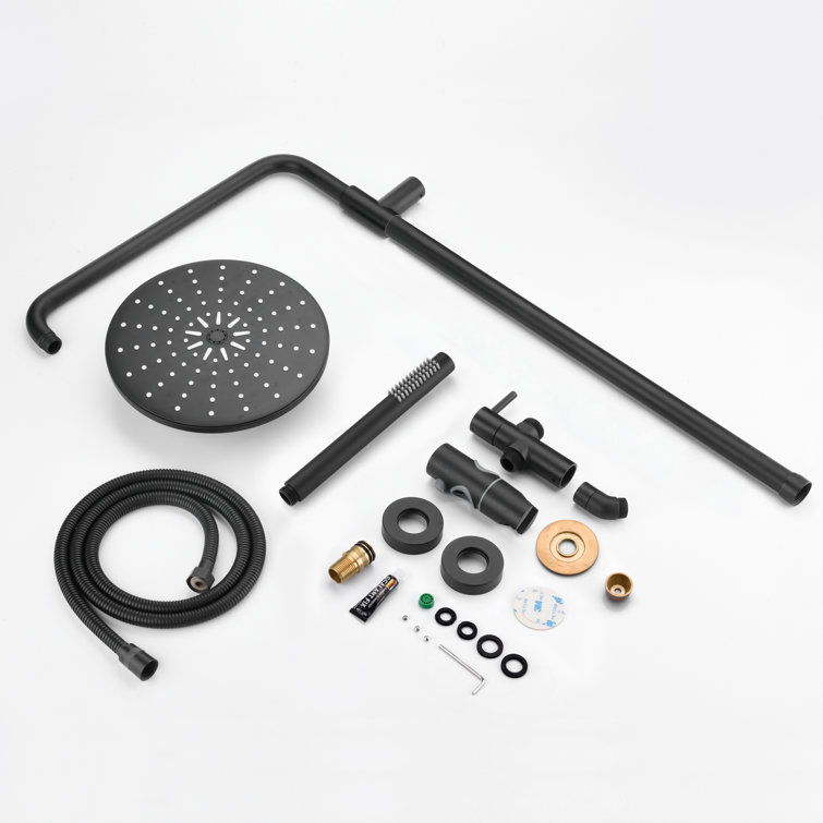 Matte Black Adjustable Multi-Head Rain Shower System