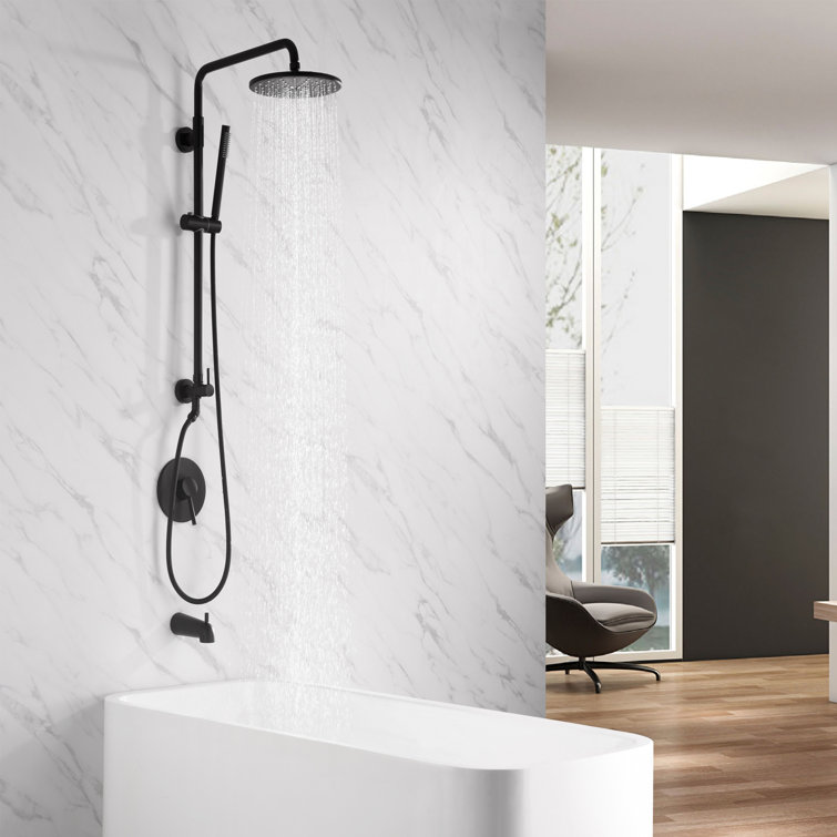 Matte Black Adjustable Multi-Head Rain Shower System