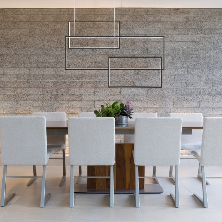 Black Geometric 3-Light LED Chandelier