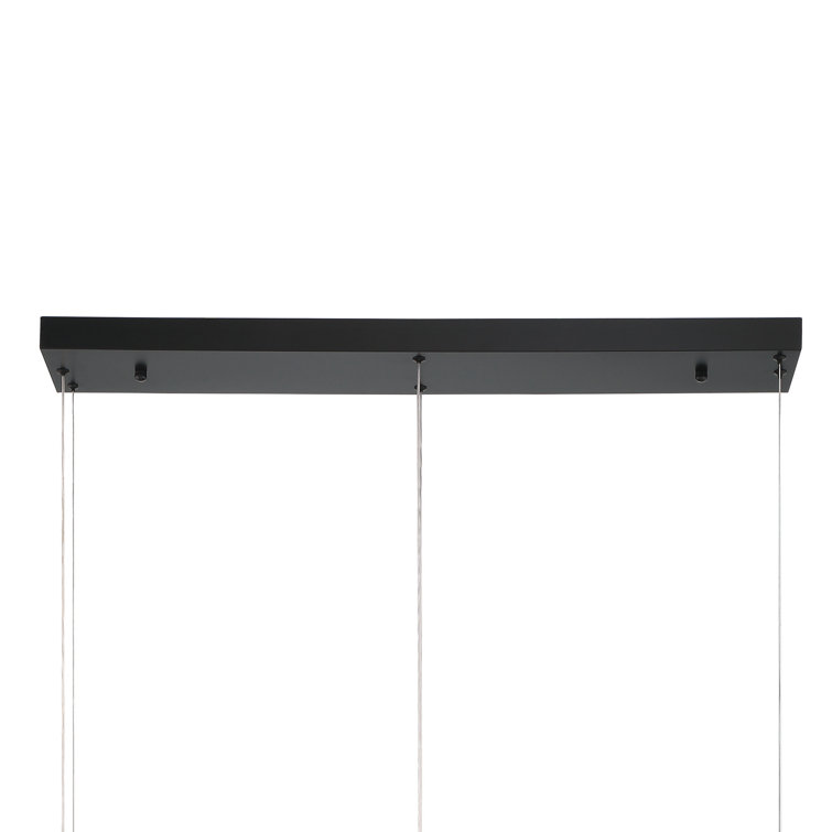 Black Geometric 3-Light LED Chandelier