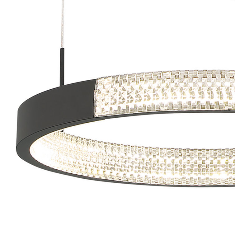 Black Modern 3-Tier LED Chandelier with Adjustable Suspension