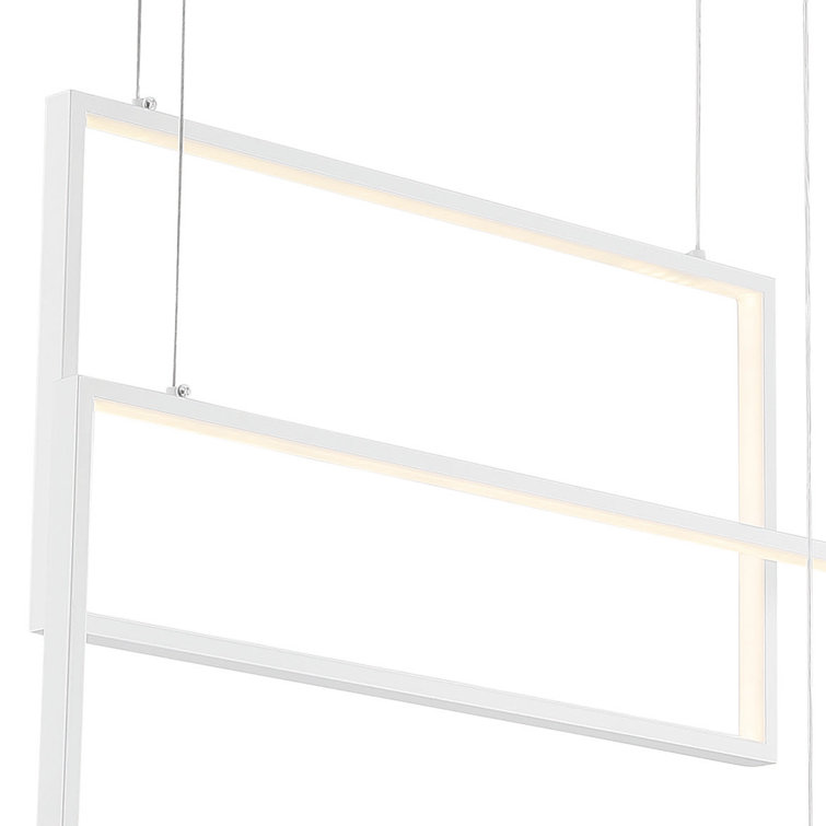 Modern Geometric 3-Light Integrated LED White Chandelier