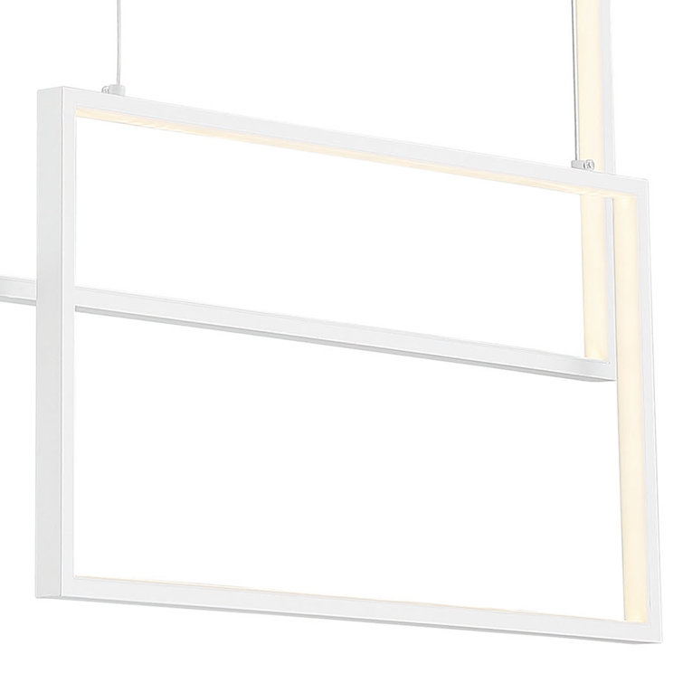 Modern Geometric 3-Light Integrated LED White Chandelier