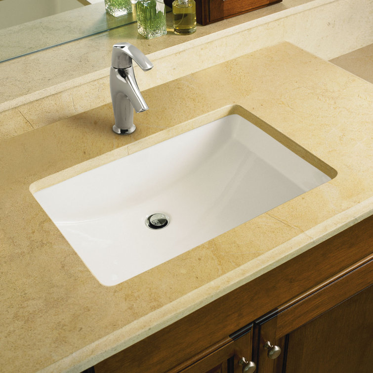 Ice Gray Rectangular Ceramic Undermount Bathroom Sink