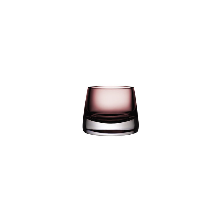 Nude Glass Joy Burgundy Lead-Free Crystal Votive Holders, Set of 2