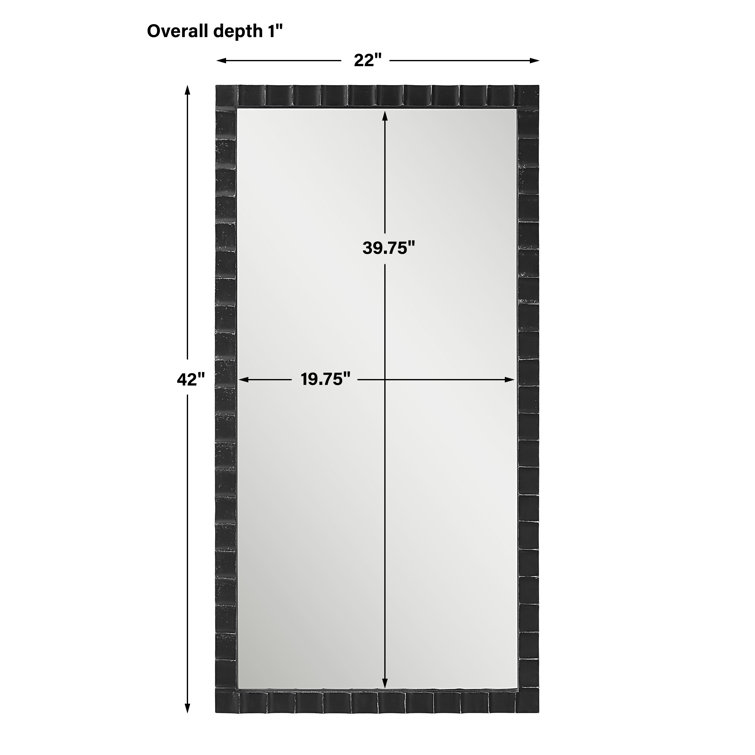Classic Black Metal Framed Rectangular Wall Mirror