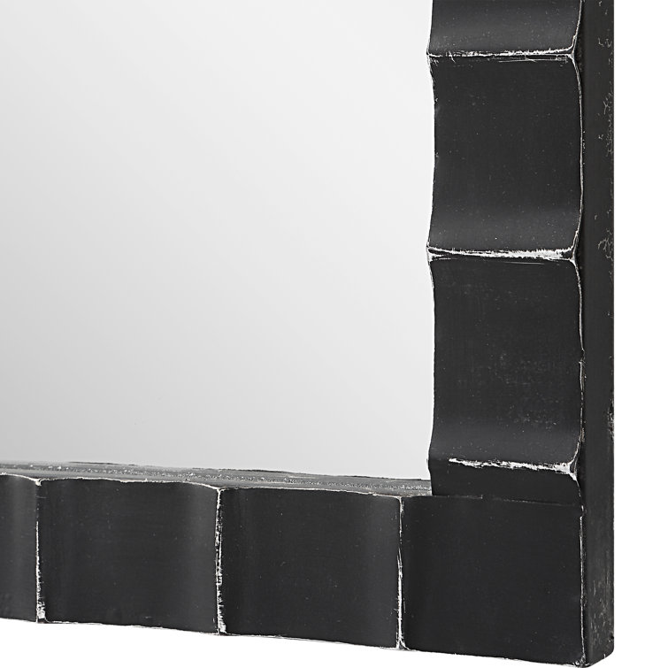 Classic Black Metal Framed Rectangular Wall Mirror