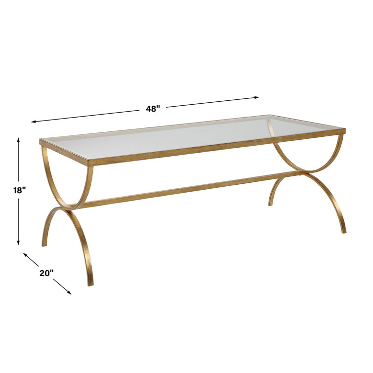 Clear Tempered Glass Top Rectangular Outdoor Coffee Table
