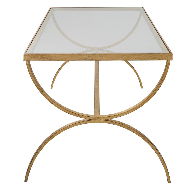 Clear Tempered Glass Top Rectangular Outdoor Coffee Table