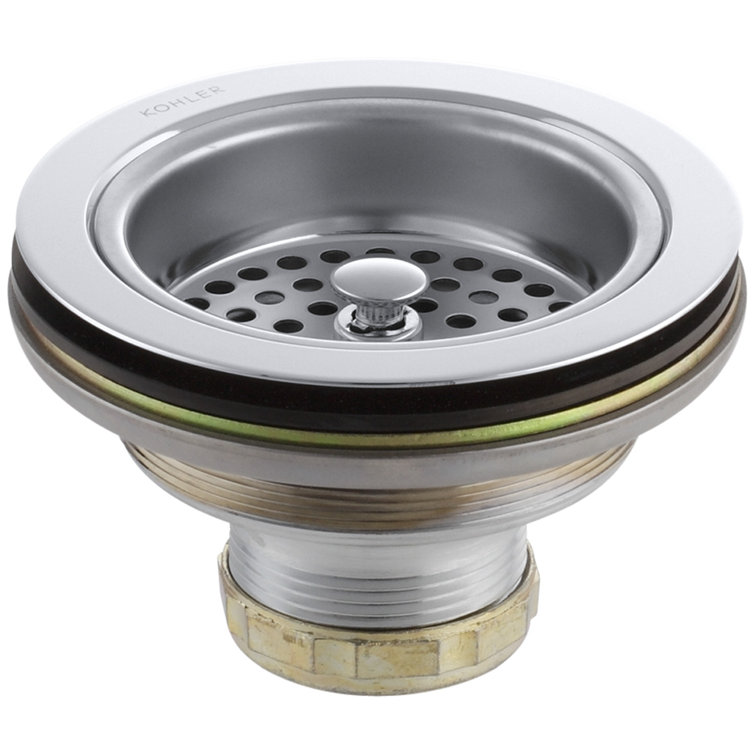 Polished Chrome Brass Duostrainer Sink Strainer with Removable Basket
