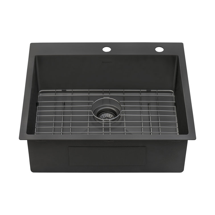 Gunmetal Black Stainless Steel Single Bowl Farmhouse Sink