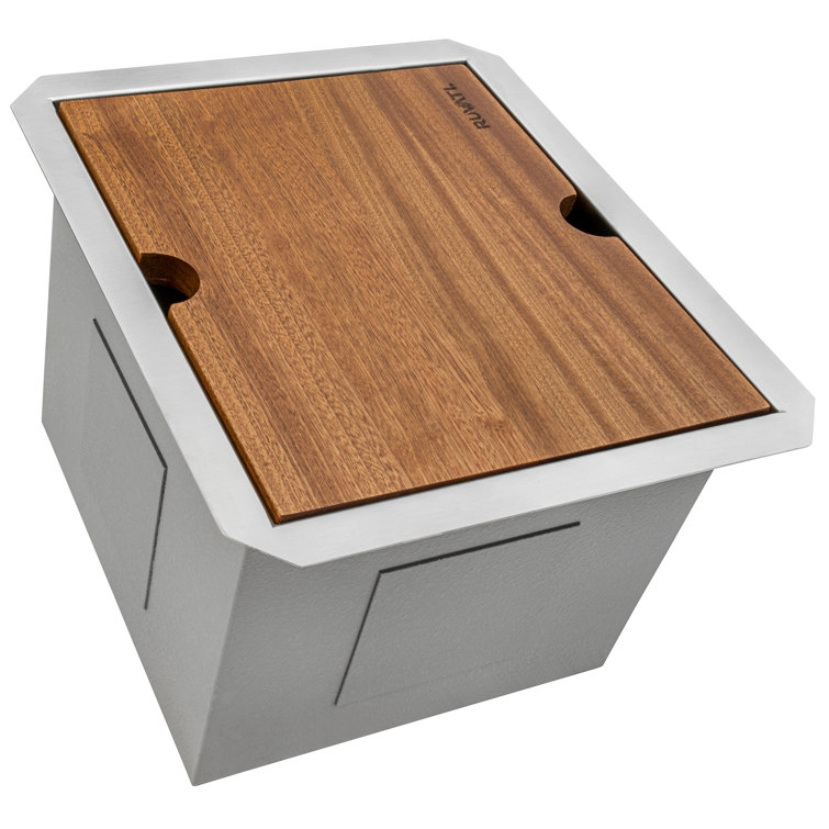 Ruvati Stainless Steel Undermount Kitchen Sink with Mahogany Cutting Board