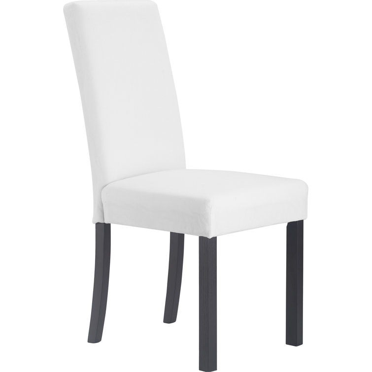 Ivory Linen Upholstered High Back Parsons Side Chair Set
