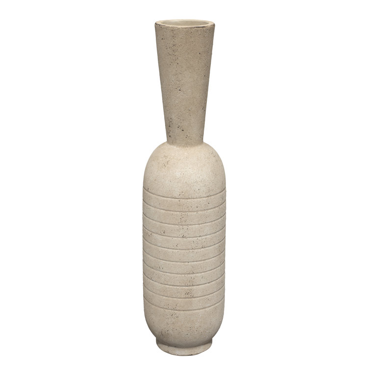 Channel 17'' Rustic Antiqued Ceramic Decorative Table Vase
