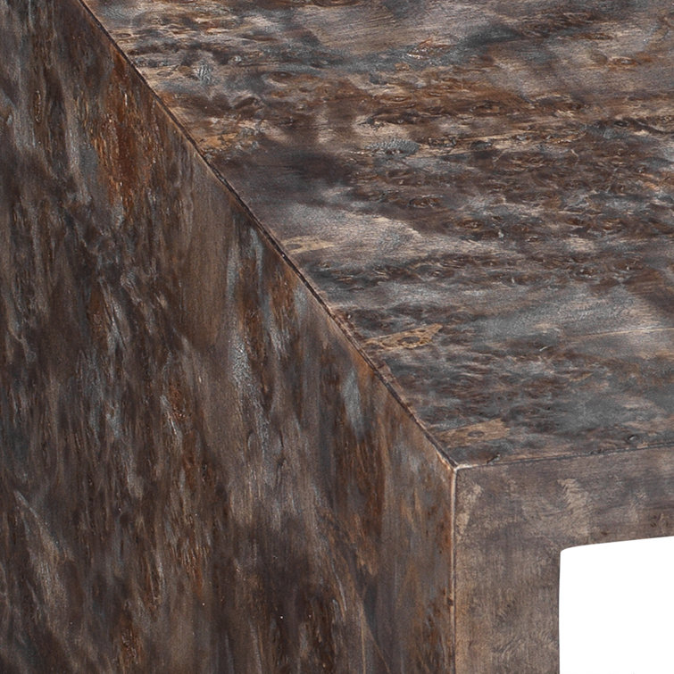Bedford Burl Wood and Charcoal Marble Nesting Tables Set