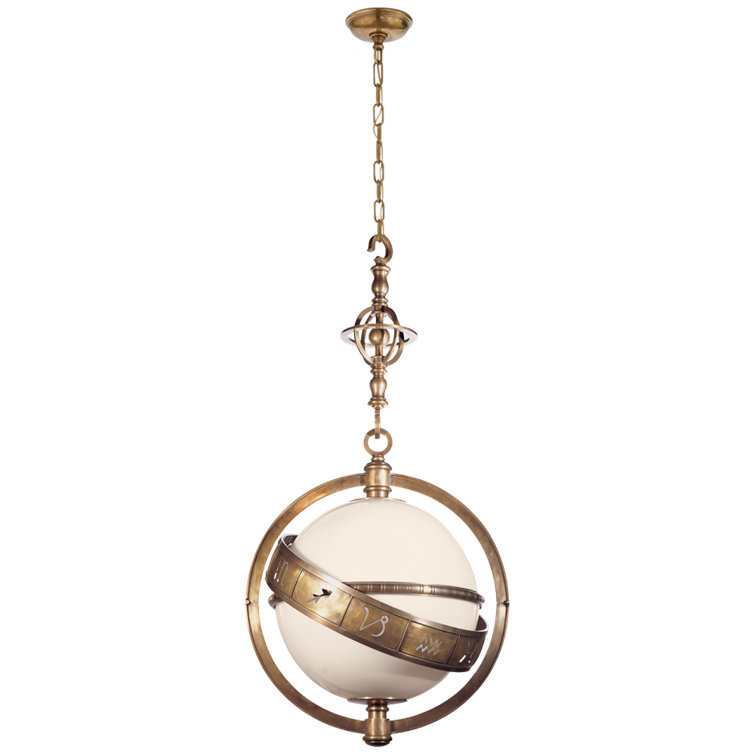 Zodiac Midcentury-Inspired Orbital Pendant in Antique-Burnished Brass