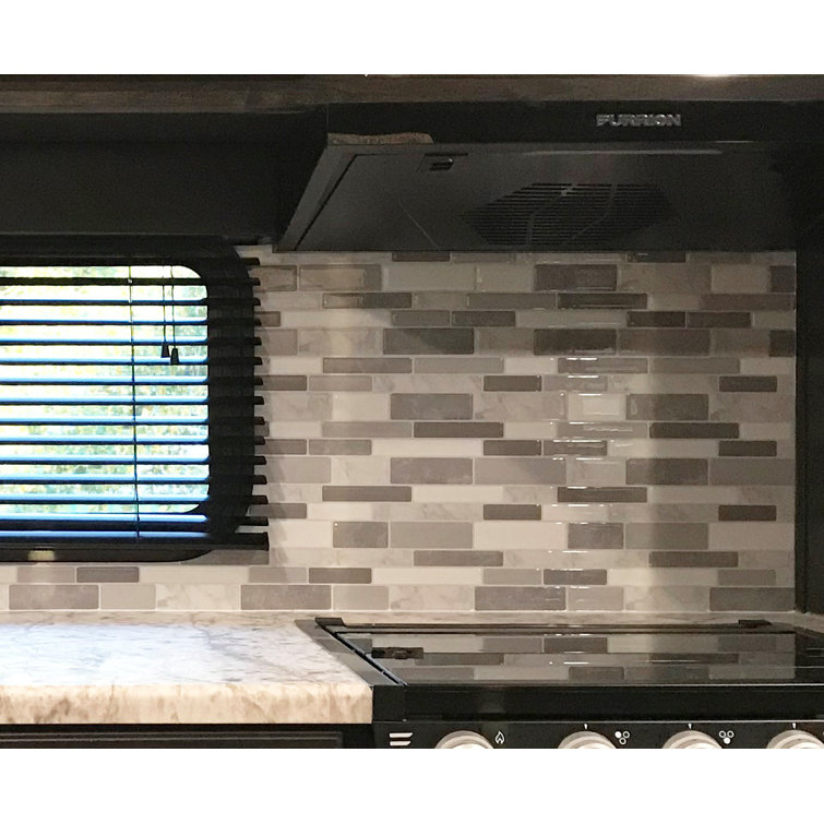Gray PVC Peel and Stick Mosaic Wall Mural